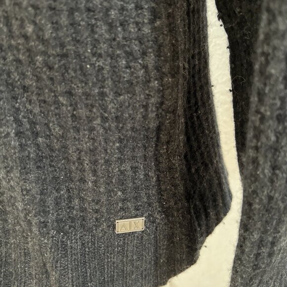 Armani Exchange Womens Gray Ribbed Knit Sweater With Asymmetrical Zipper size M - Picture 3 of 8